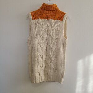 Dries Van Noten Women’s Knit Sweater Vest Size S cream orange
